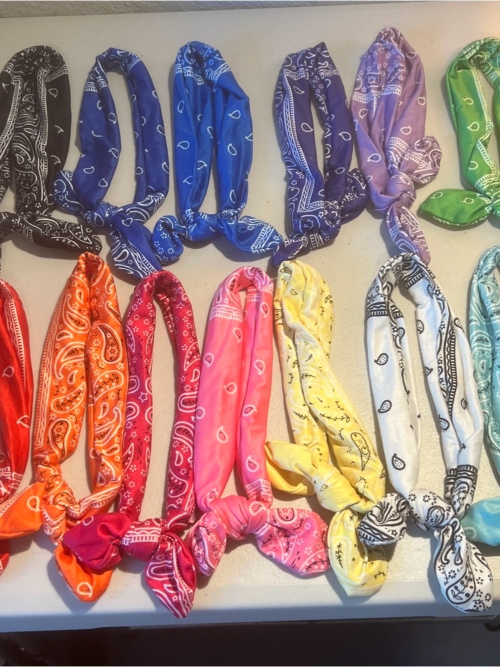 Lot of Bandana Headbands - 13 Assorted Colors